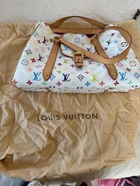 Louis Vuitton Multicolor Monogram White Canvas Handbag
